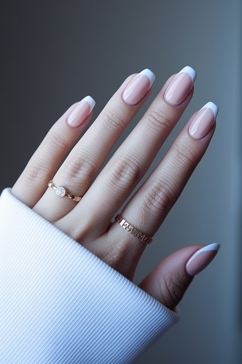 Chic French Tip on Short Nails: Style and Simplicity outfit idea