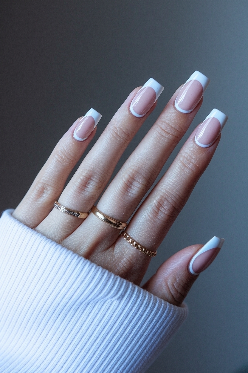 Trendy French Tip Square Acrylic Nails to Try outfit idea