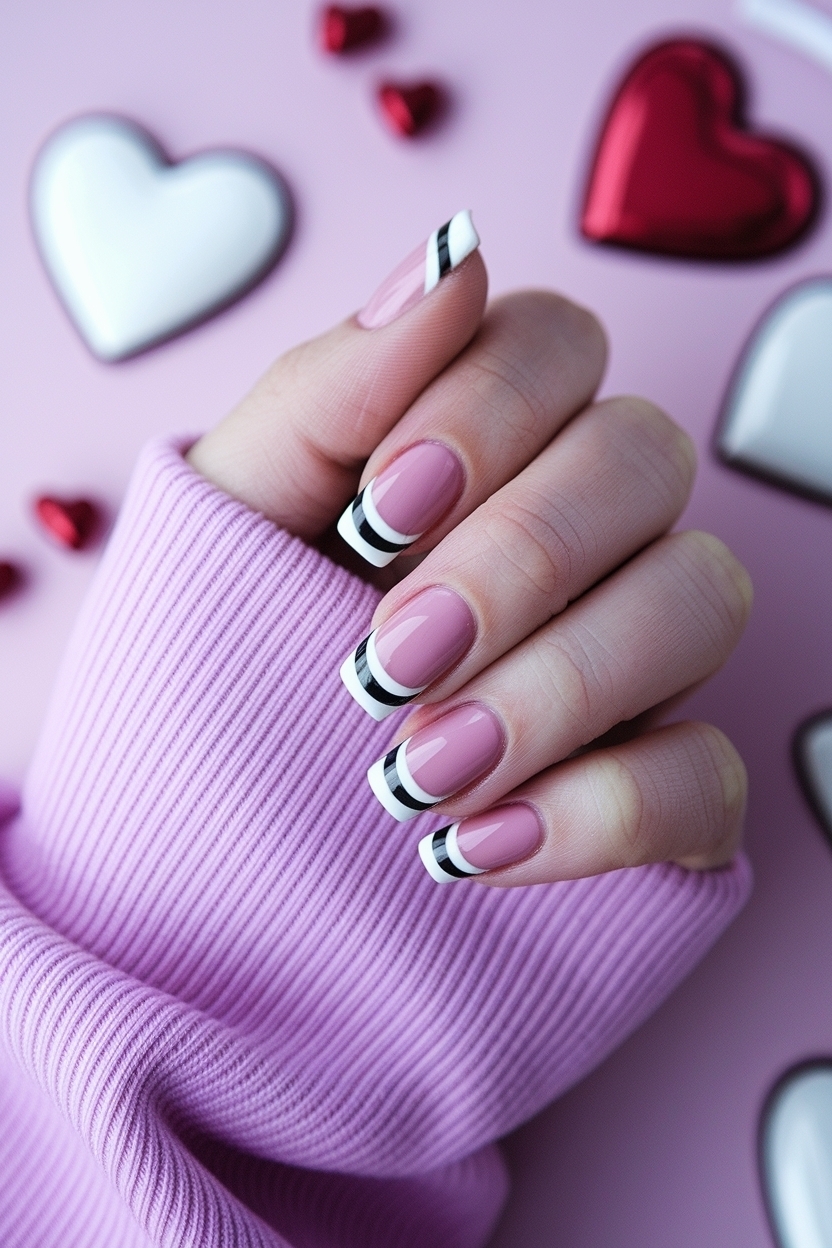 Romantic French Tip Valentines Day Nails Inspiration outfit idea