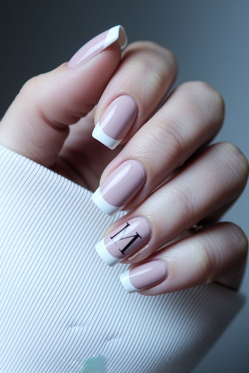 Personalize with French Tip with Initial Nails outfit idea