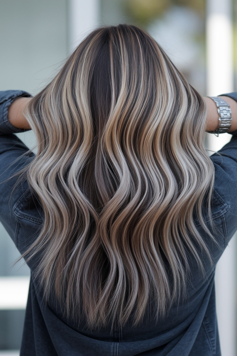 Full Head Blonde Highlights on Dark Hair: A Guide outfit idea