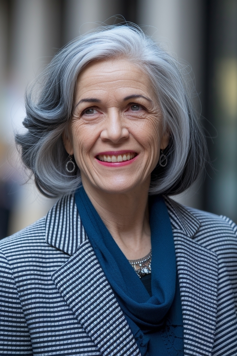 Gray Hair Styles for Women Over 60 Grey: Classy Looks outfit idea