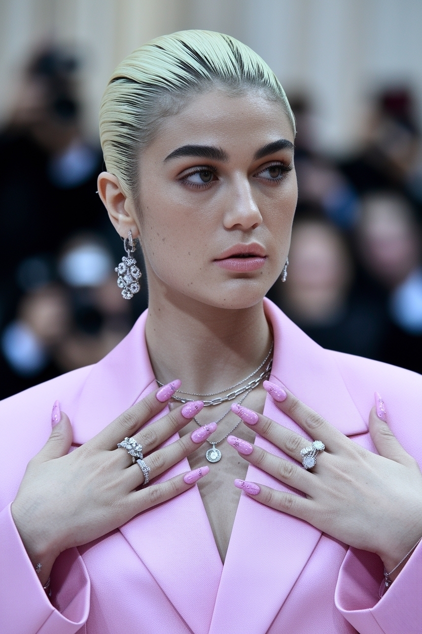 Hailey Bieber Nails Trend Pink: How to Achieve It outfit idea