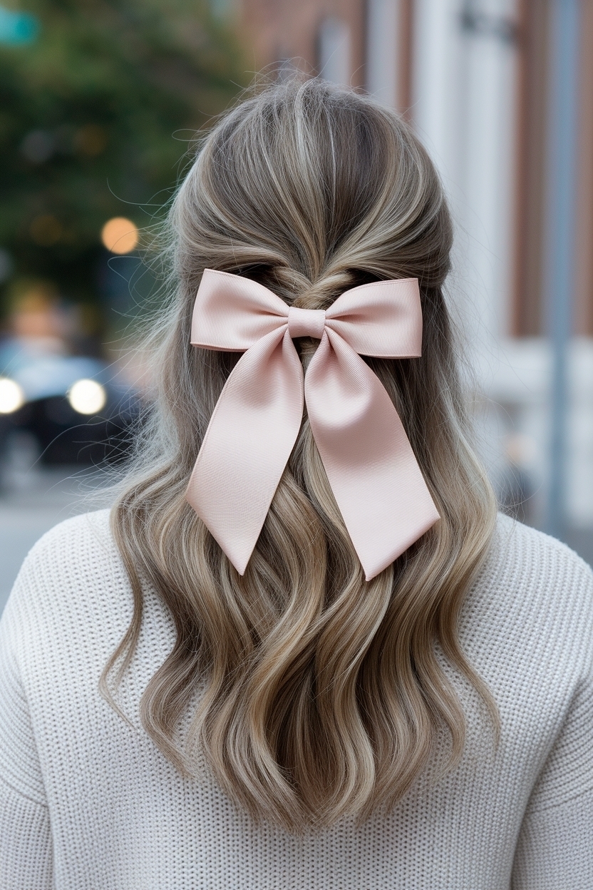 Hair Half Up Half Down with Bow: Charming Ideas outfit idea