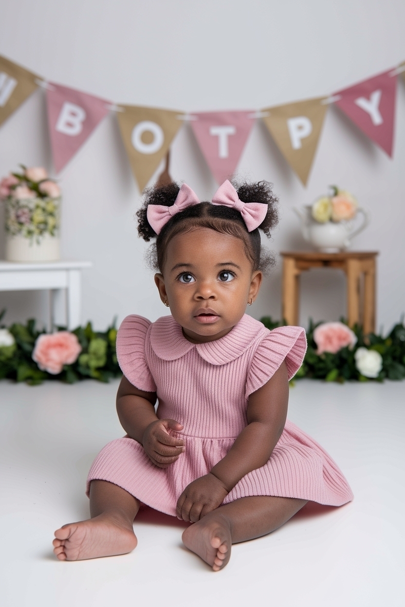 Hair Styles for 1 Year Baby Girl: Cute Inspirations outfit idea