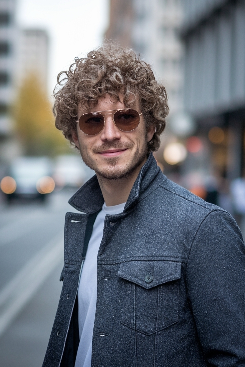 Hair Styles for Men with Curly Hair: Best Choices outfit idea