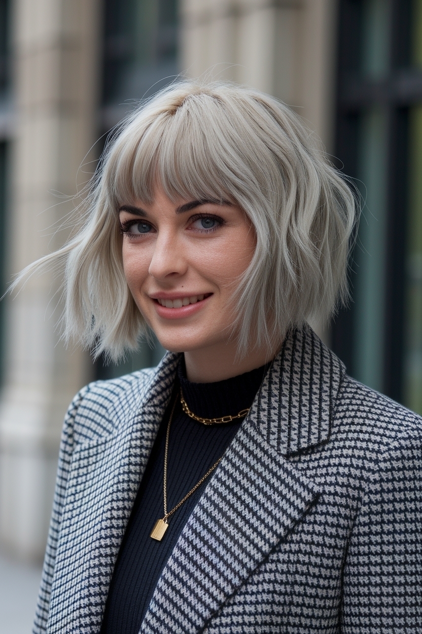 Hair Styles for Short Hair with Bangs: Trendy Options outfit idea