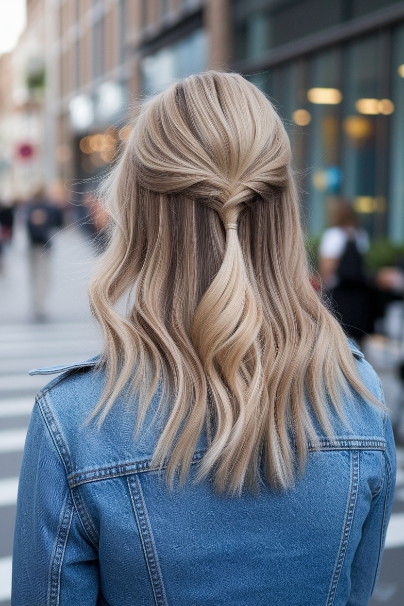 Hair Styles Half Up Half Down Easy for Everyday Wear outfit idea