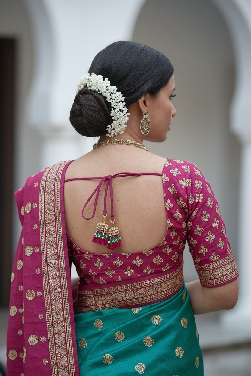 Hairstyles for Medium Length Hair for Saree Styling Tips outfit idea