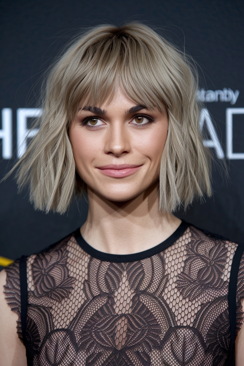 Hairstyles for Medium Length Hair Round Face: Best Options outfit idea