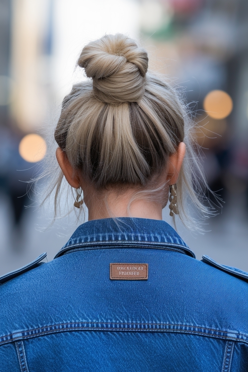 Creating a Half Up Half Down Bun for Short Hair outfit idea