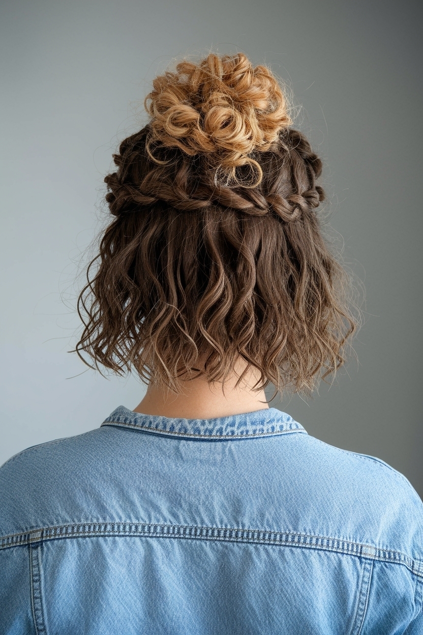 Half Up Half Down Curly Hair Short: Trendy Looks for You outfit idea