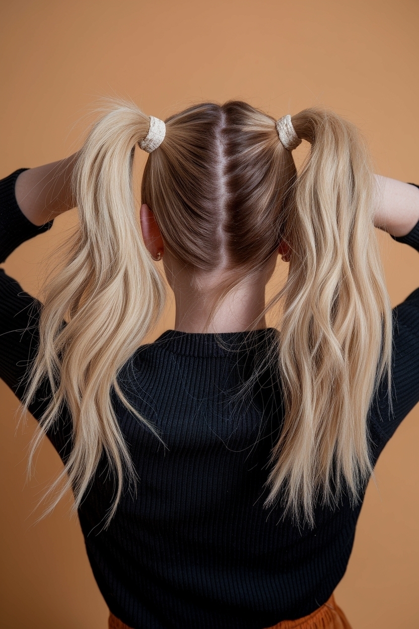 Half Up Half Down Hair 2 Ponytails: Chic and Fun Styles outfit idea