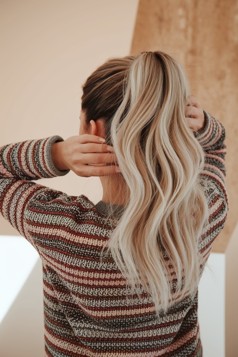 Elevate Your Look with Half Up Half Down Hair High Pony outfit idea