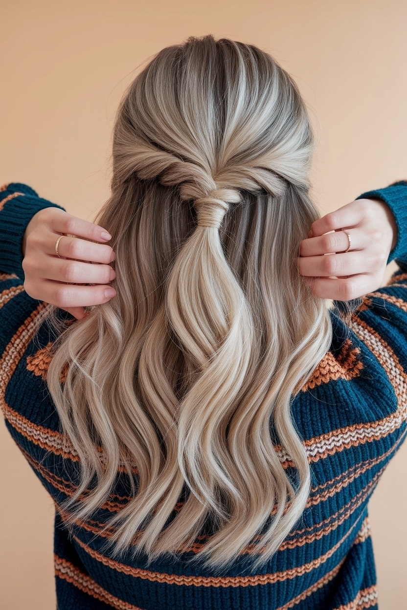 Half Up Half Down Hair Medium Length: Stylish Looks outfit idea