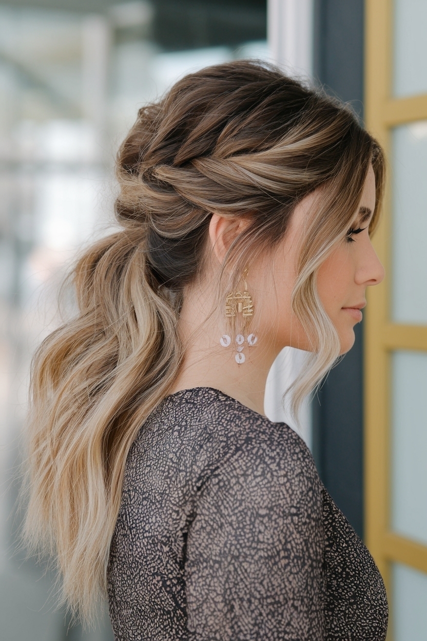 Chic Half Up Half Down Hair Side Part Inspiration outfit idea