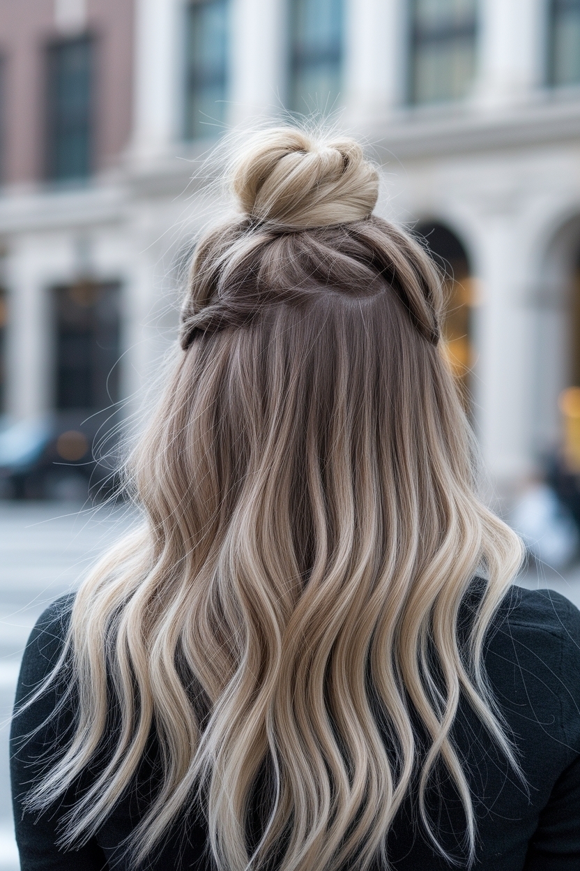 Half Up Half Down Hair with Bun: Effortless Elegance outfit idea