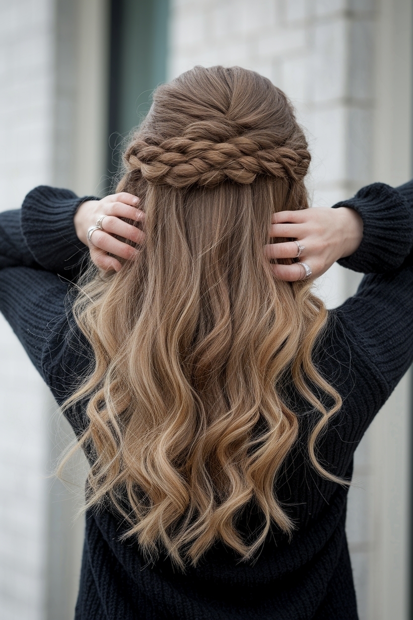 Half Up Half Down Hair with Curls: Romantic Vibes outfit idea