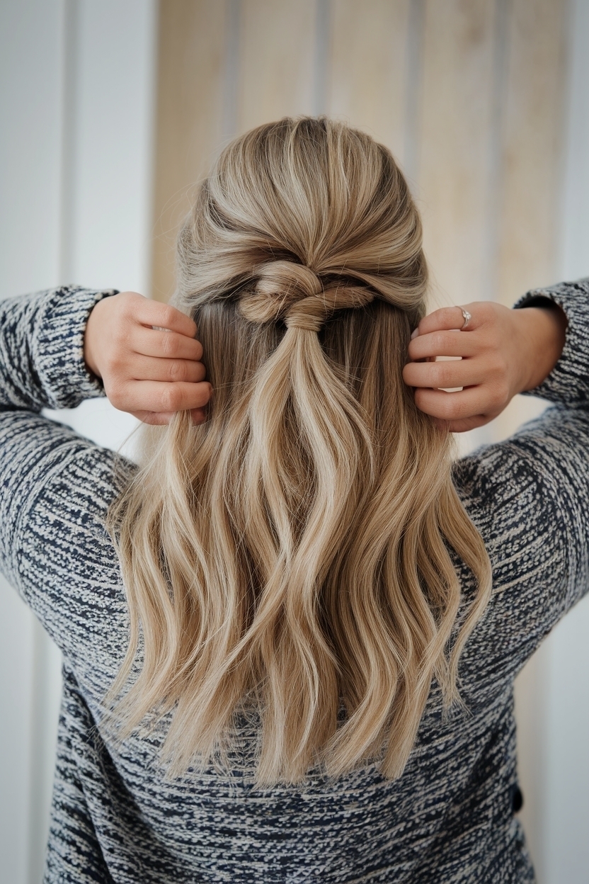 Half Up Half Down Hair with Swoop: Glamorous Looks outfit idea