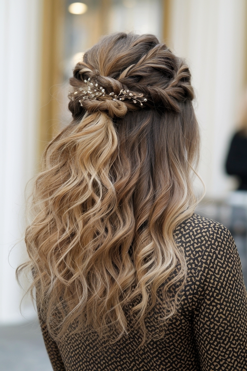 Half Up Half Down Hairstyles Curly Hair to Rock outfit idea