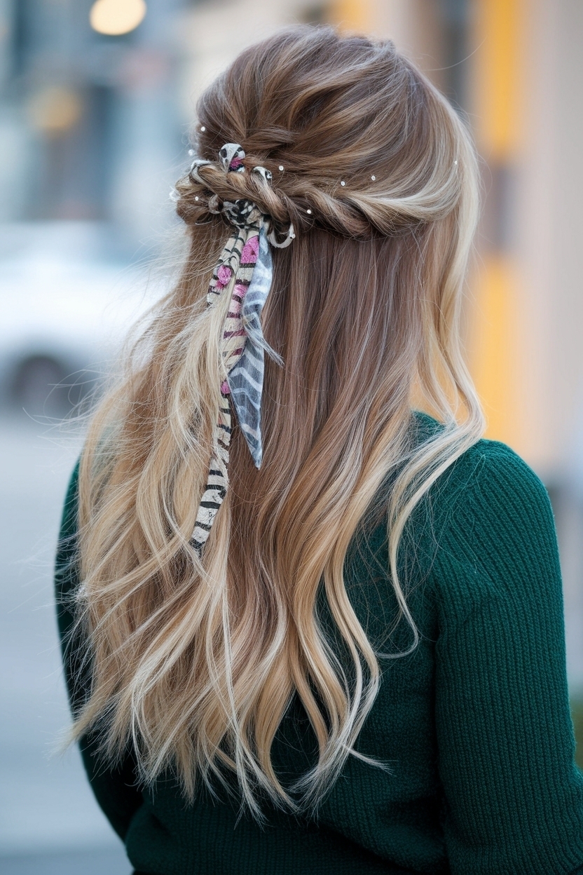 Gorgeous Half Up Half Down Hairstyles for Long Hair outfit idea