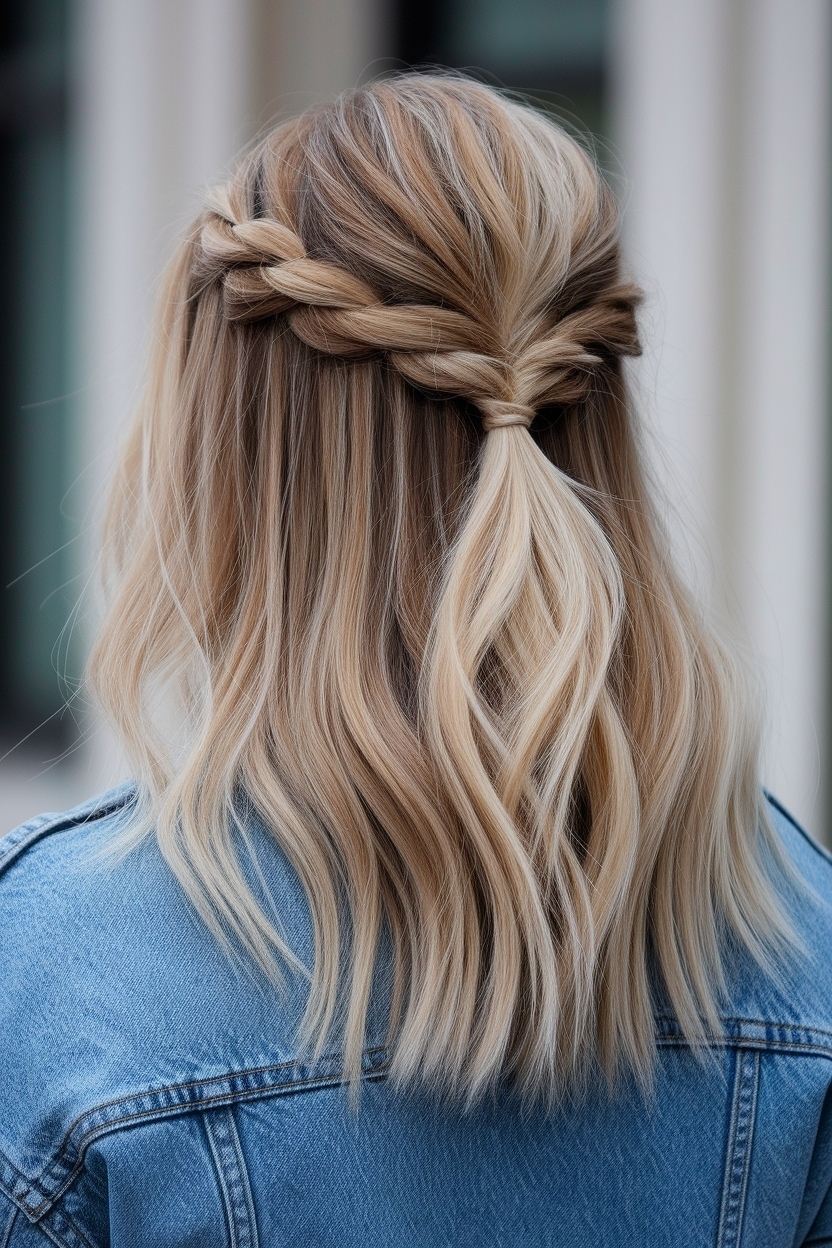 Half Up Half Down Hairstyles Medium Hair: Best Styles outfit idea