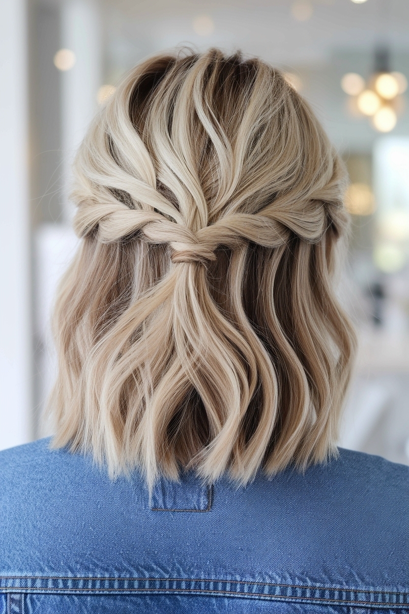 Trendy Half Up Half Down Hairstyles Short Hair to Try outfit idea