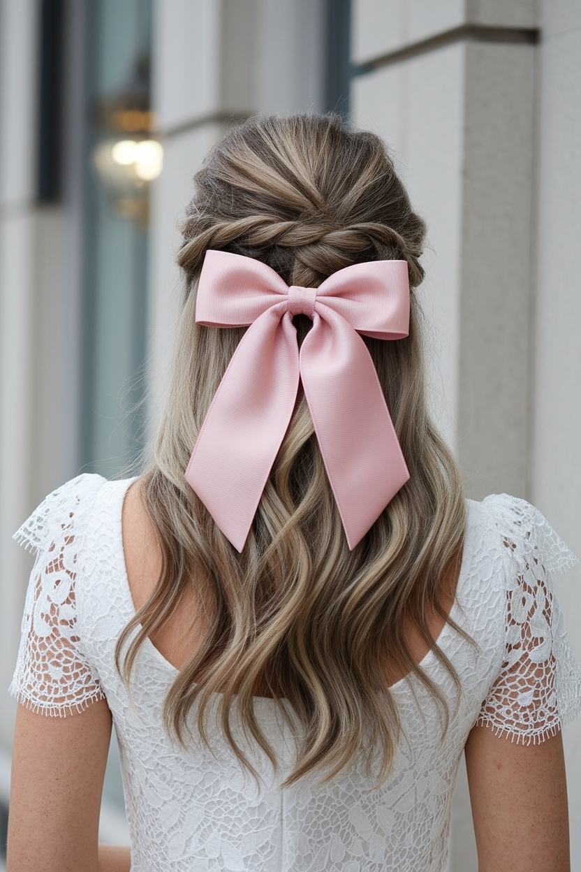 Half Up Half Down Hairstyles with Bow: Chic Ideas outfit idea