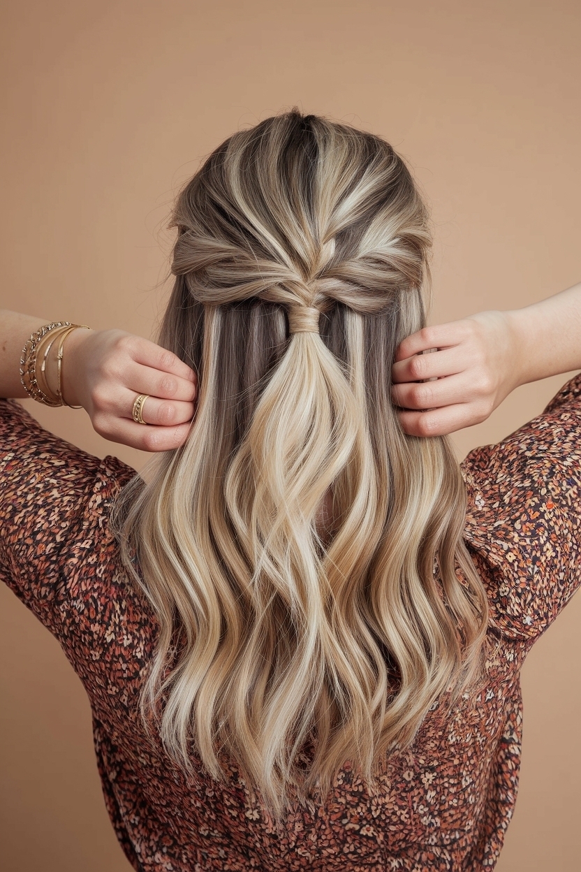 Trendy Half Up Half Down Mid Length Hair for 2023 outfit idea