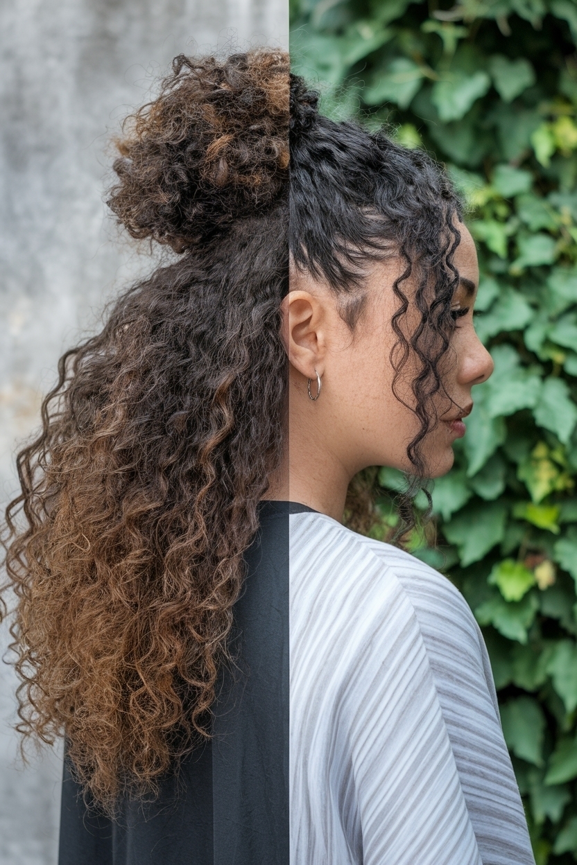 Half Up Half Down Natural Curly Hair Tips and Tricks outfit idea