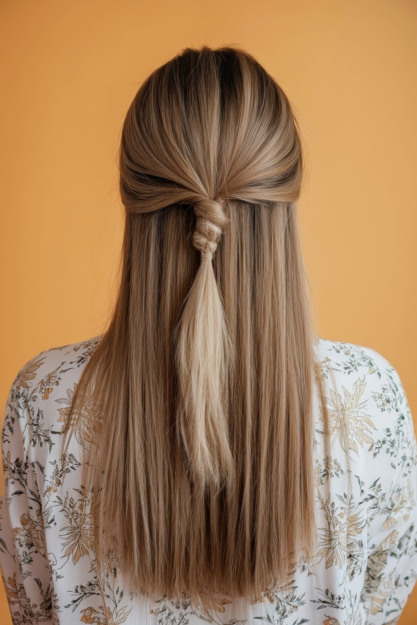 Half Up Half Down Natural Hair Straight Styling Ideas outfit idea