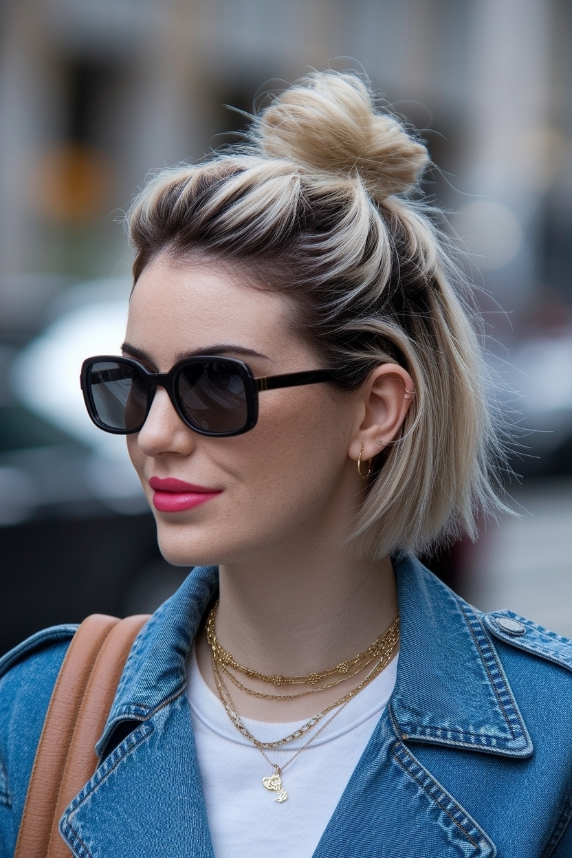 How to Achieve Half Up Half Down on Short Hair outfit idea