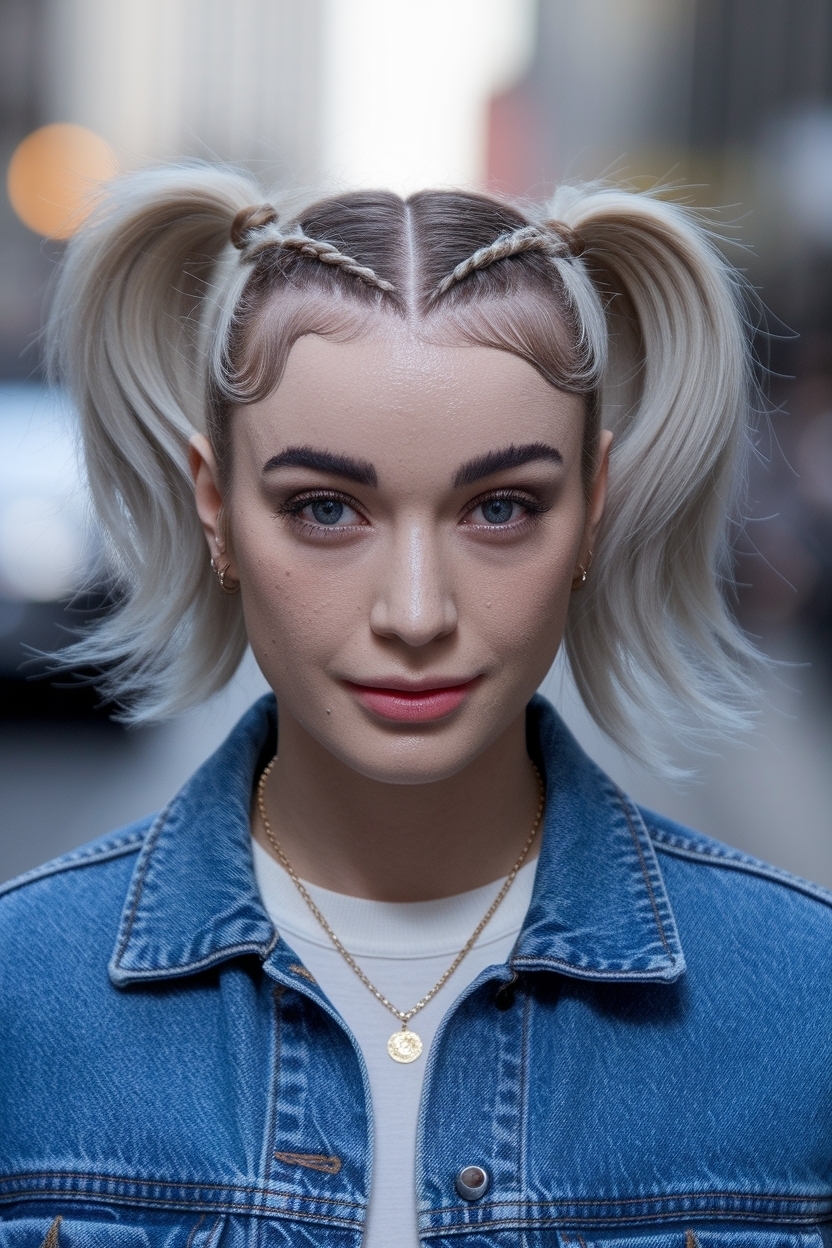 Cute Half Up Half Down Pigtails Short Hair for Effortless Style outfit idea