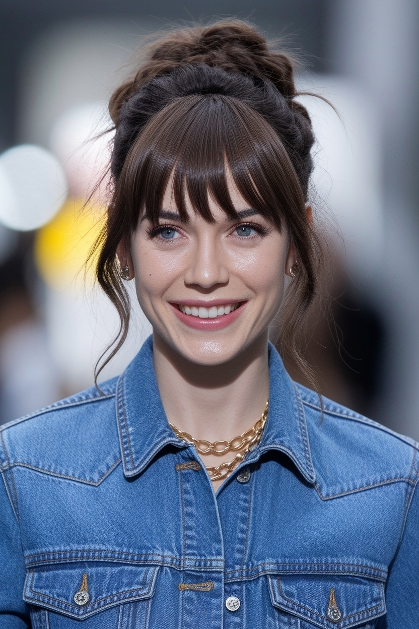 Half Up Half Down Quick Weave with Bangs: Easy Styles outfit idea