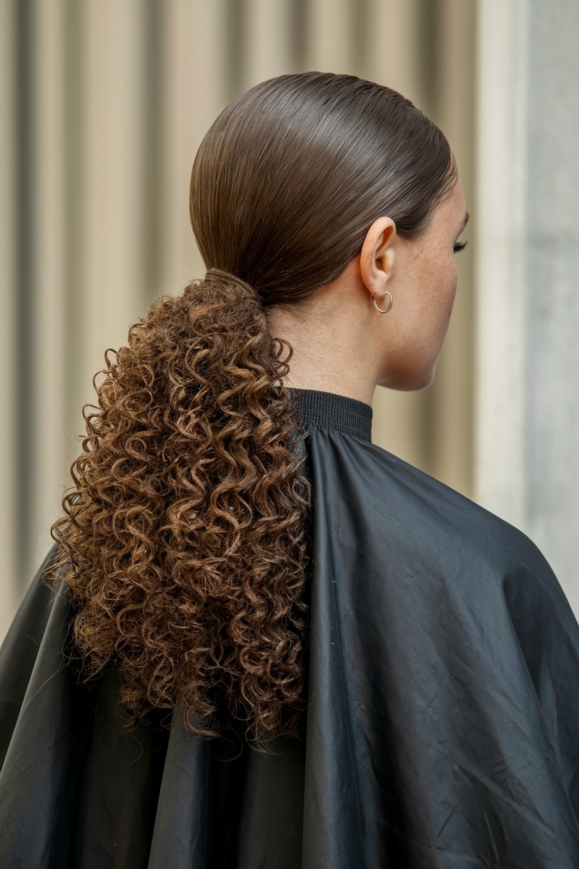 Half Up Half Down Slick Back Curly Hair for Every Occasion outfit idea