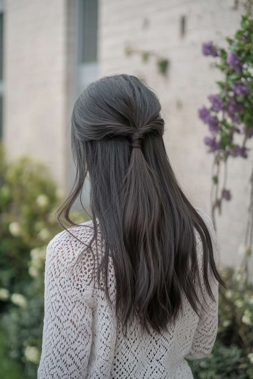 Sleek Half Up Half Down Straight Hair Black: A Guide outfit idea