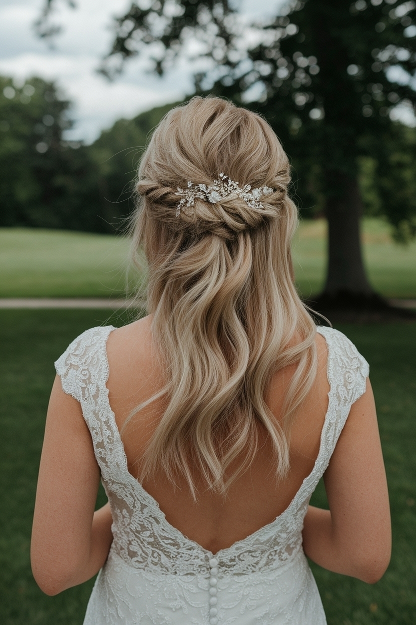 Half Up Half Down Wedding Hair Shoulder Length Options outfit idea