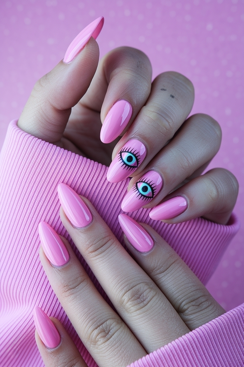 Hot Pink Cat Eye Nails: Bold and Beautiful Choices outfit idea