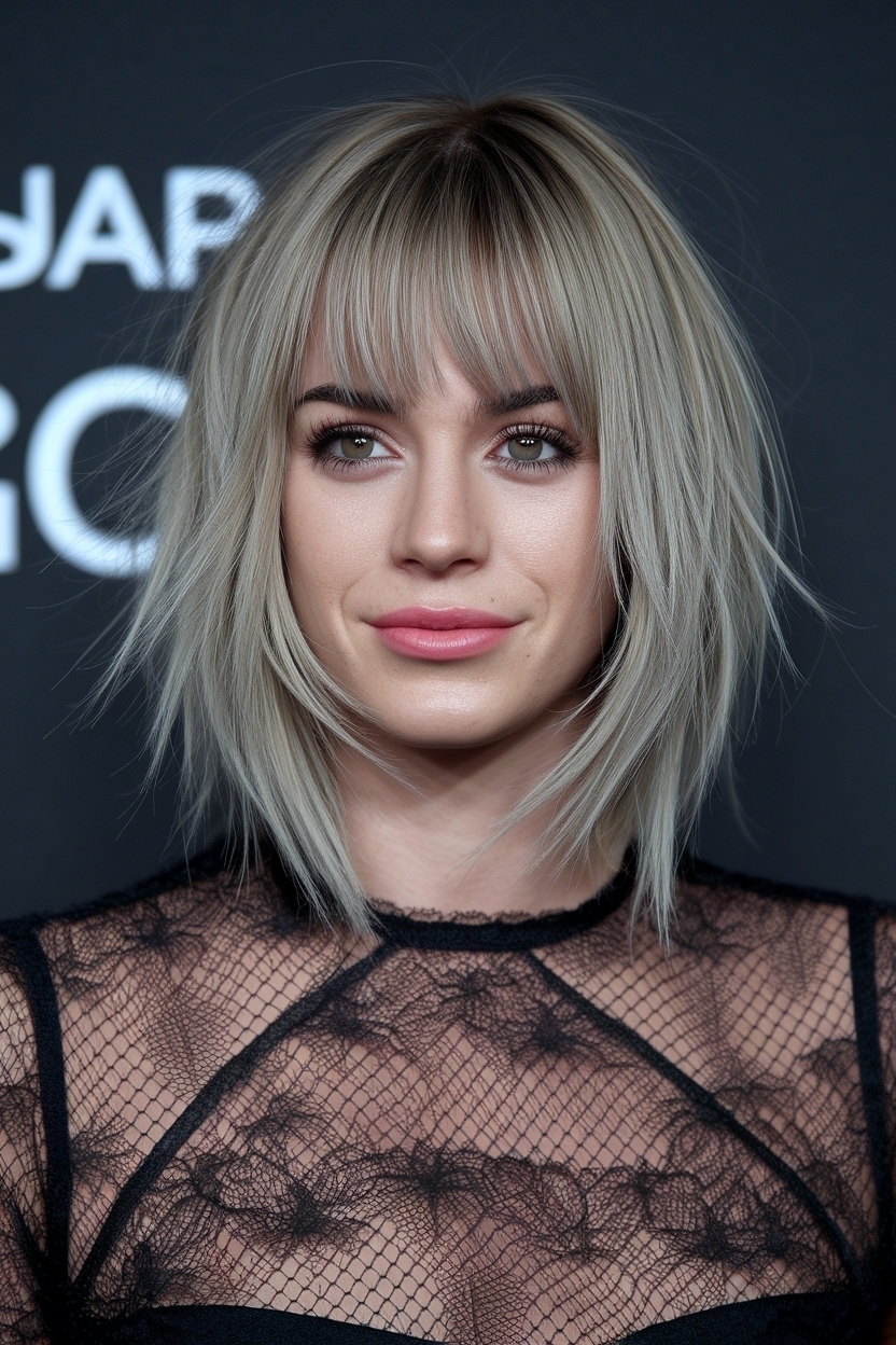 Layered Haircuts for Medium Hair Straight Mid Length Ideas outfit idea