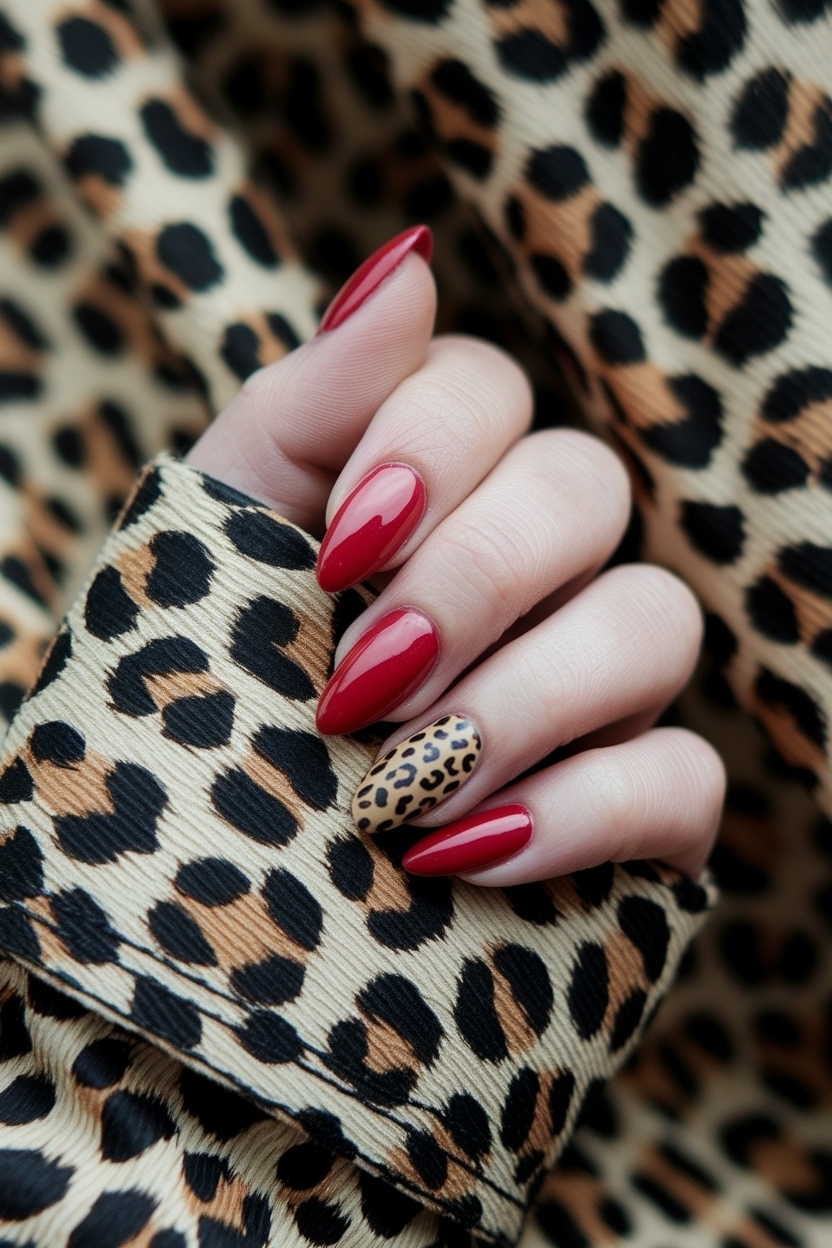 Leopard Print and Red Nails: A Bold Style Statement outfit idea