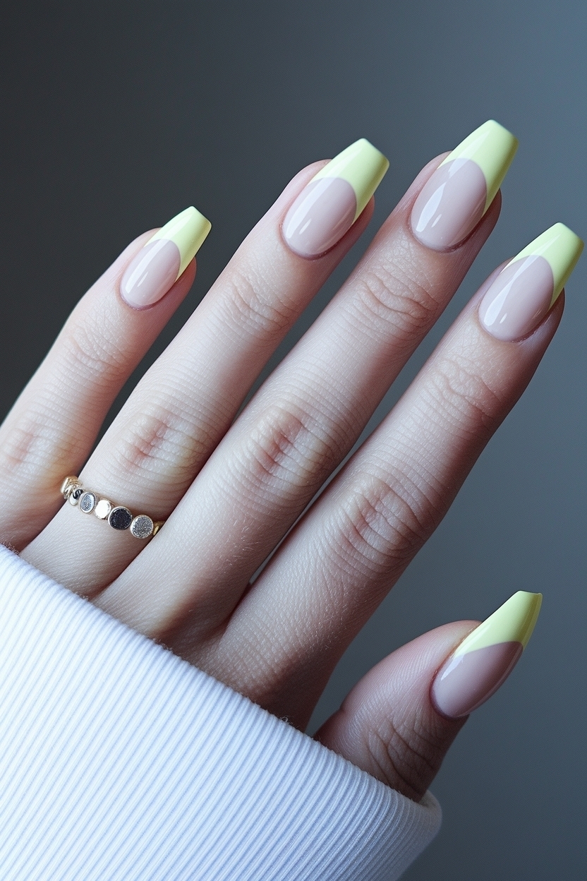 Light Yellow French Tip Nails: Fresh and Stylish Ideas outfit idea