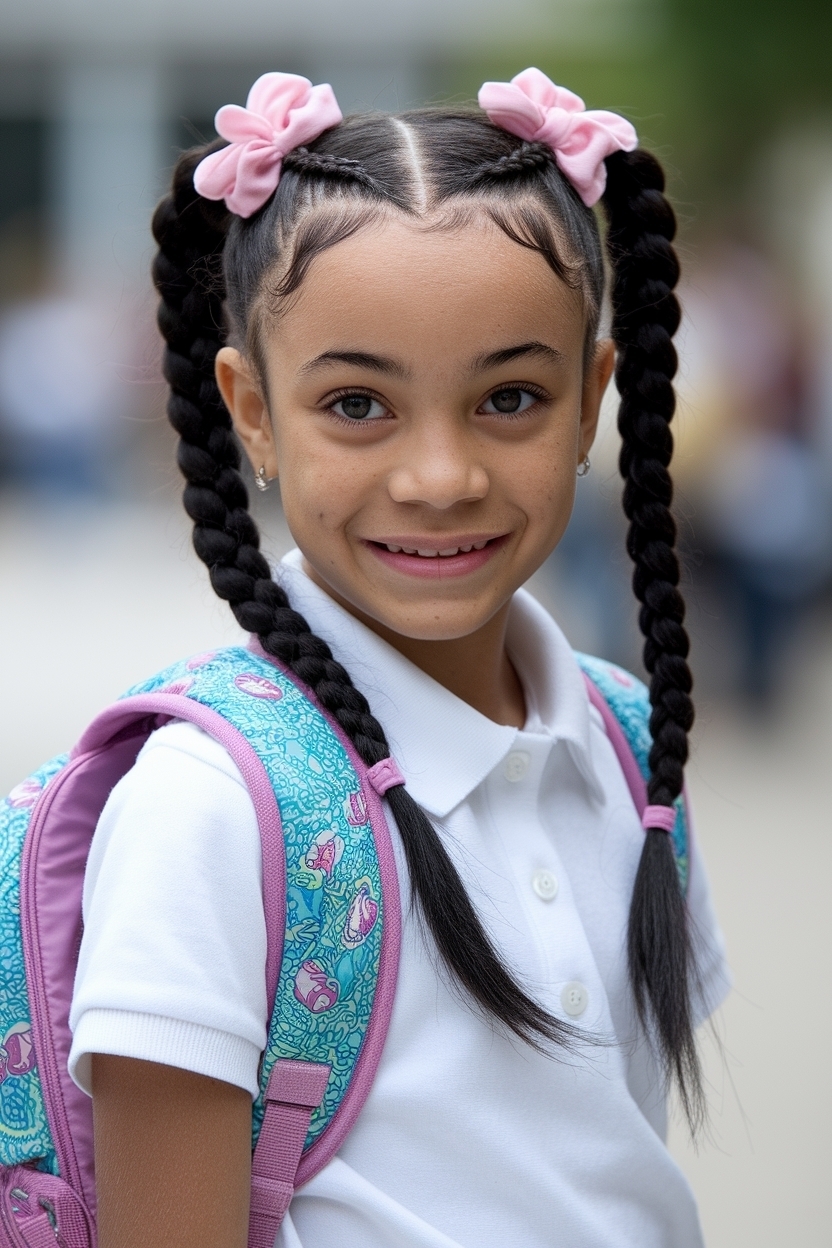 Little Black Girls Hairstyles for School Braids Cute Styles outfit idea
