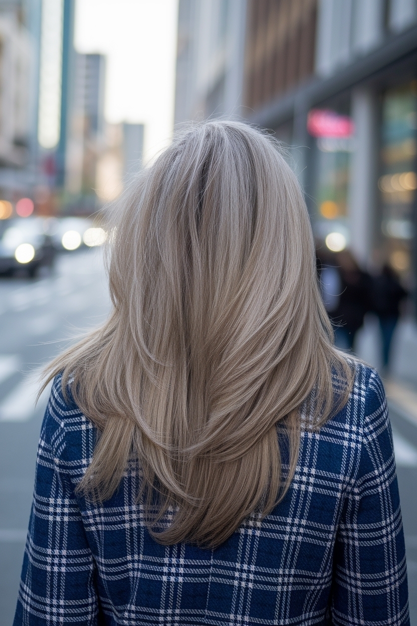 Long Hair Styles with Layers for Over 50: Chic and Timeless outfit idea