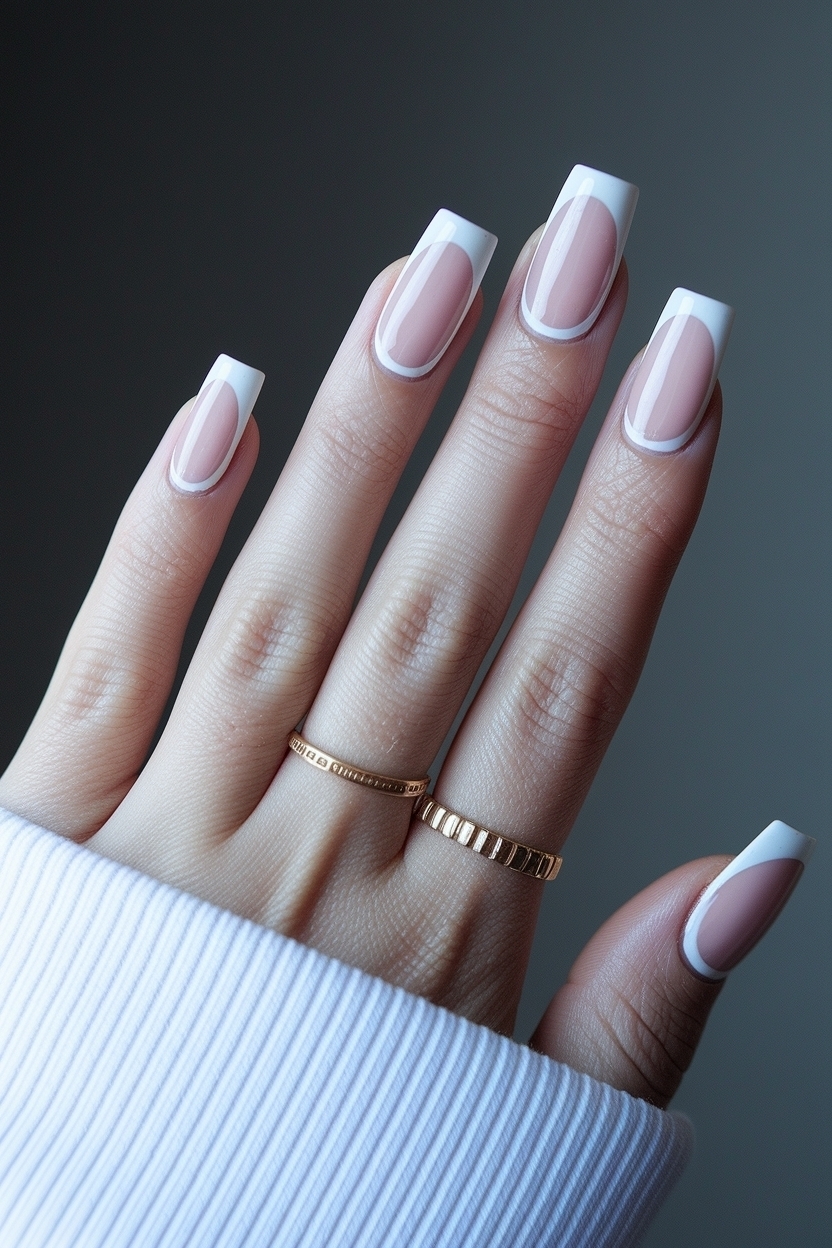 Stunning Long Square French Tip Nails to Elevate Your Style outfit idea