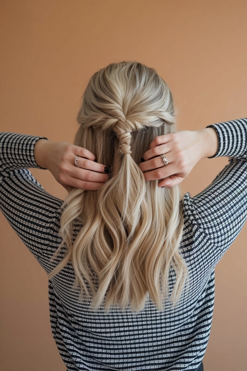 Medium Length Hair Half Up Half Down for Effortless Style outfit idea