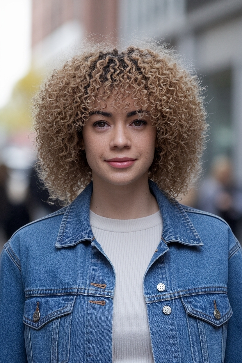 Perfect Medium Length Haircut for Curly Hair Natural Curls outfit idea