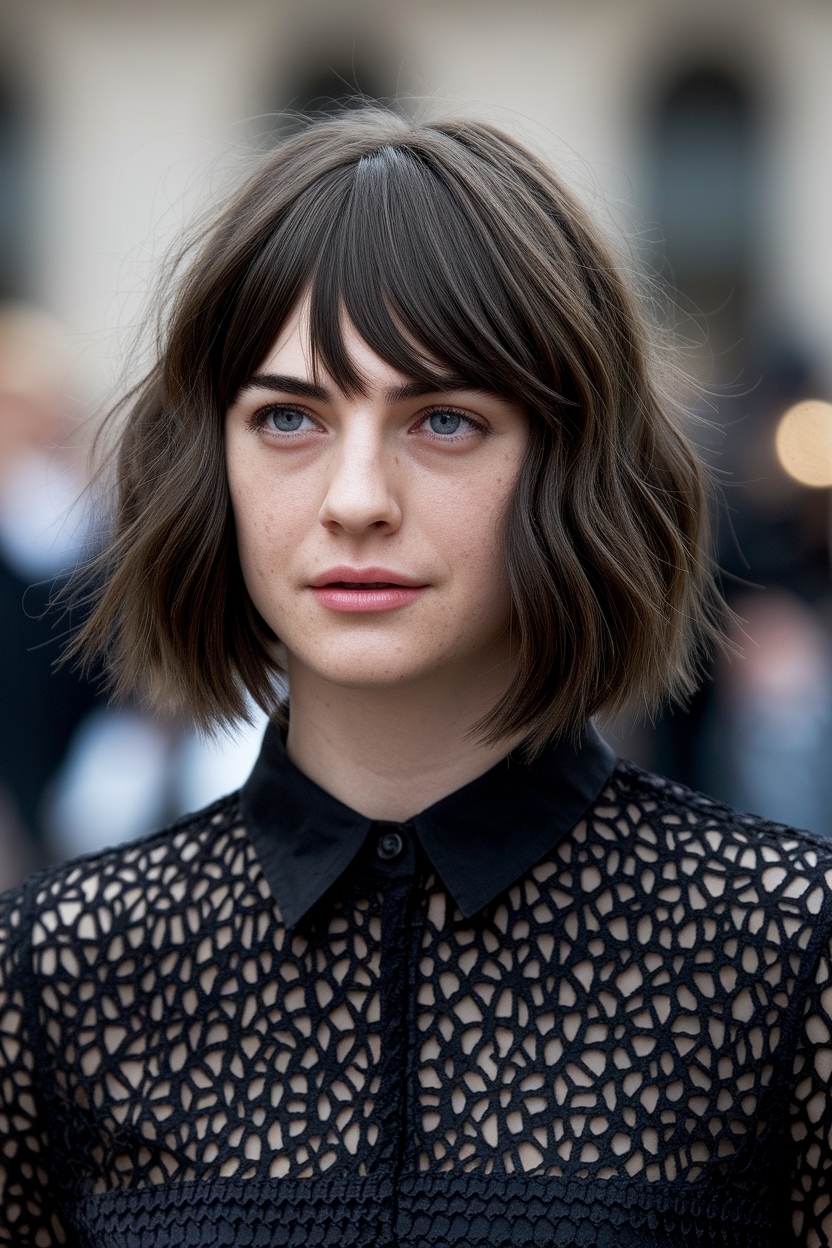 Medium Length Haircut for Round Faces Double Chin Solutions outfit idea