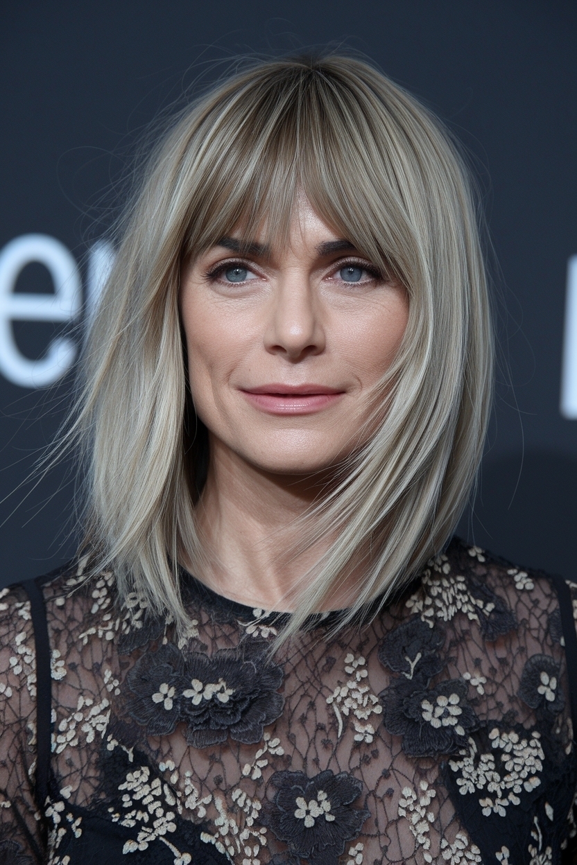 Modern Medium Length Haircut with Layers Straight Hair outfit idea