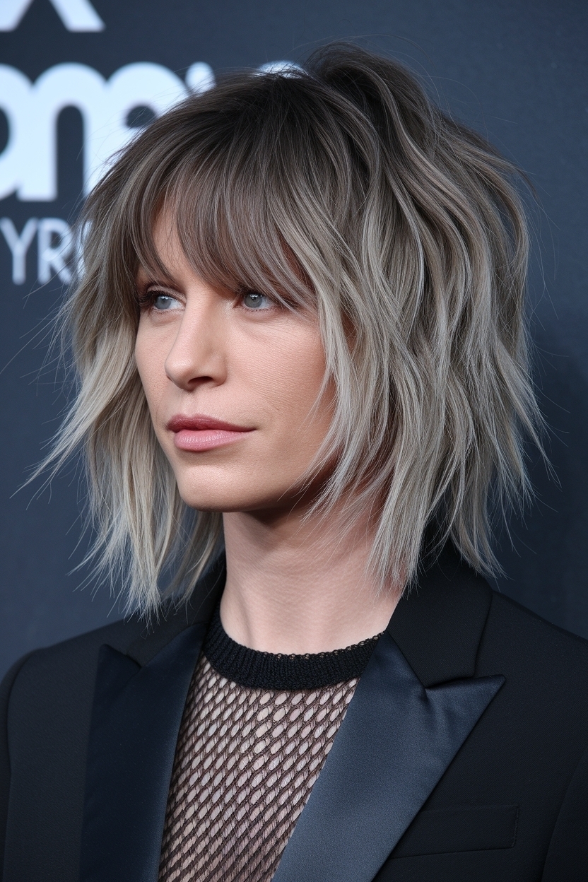 Medium Length Haircut with Layers Thick Hair Styling Ideas outfit idea