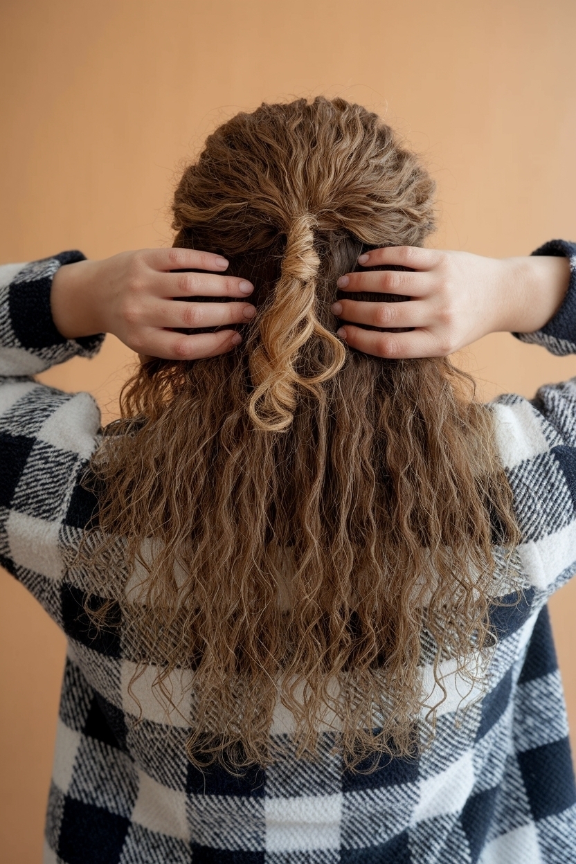 Middle Part Half Up Half Down Curly Hair: Easy Styles outfit idea